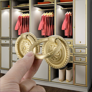 Solid Brass Modern Furniture Hardware for Kitchen Cabinet Wardrobe <strong>Drawer</strong> Knob <strong>Pull</strong> <strong>Gold</strong> - Product Image 2