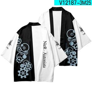 Style Anime japonais <span class=keywords><strong>traditionnel</strong></span> NieR Automata Kimono Haori <span class=keywords><strong>Yukata</strong></span> Cool Streetwear chemise pour femmes hommes été mode décontractée - Product Image 3