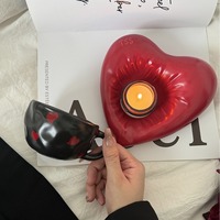 러브 세라믹 스톤웨어 여행용 머그컵 세트(받침 포함) 미국 스타일 고급 우유컵