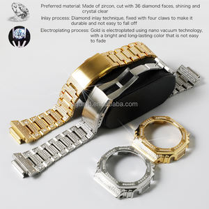 Boîtier en acier inoxydable OEM/ODM avec lunette sertie de diamants, bracelet en métal pour kit de modification <span class=keywords><strong>GA</strong></span>-2100/<span class=keywords><strong>GA</strong></span>-<span class=keywords><strong>B2100</strong></span>, bracelets de montre de remplacement - Product Image 2