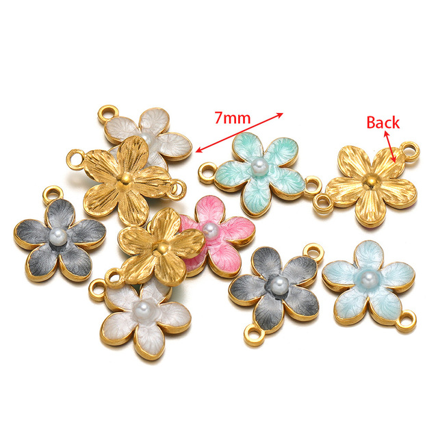 Handmade Trendy Fish Charms 18K Gold Plated Zircon Enamel Stainless Steel Charm Pendant Jewelry for Women Party Occasions
