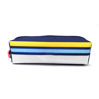 Tempat Pensil Bergaris untuk Anak, Kapasitas Besar, Bahan Oxford, Tas Pensil Tahan Lama, Kantong Penyimpanan Alat Tulis untuk Perlengkapan Sekolah Anak Laki-laki