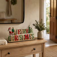 Décorations de Noël en bois personnalisées, luge en bois et figurines de dessin animé, articles de décoration de bureau, ambiance festive transfrontalière