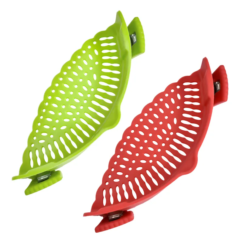 Kitchen Gadget Multi Colors Leaf-proof Silicone Food Strainer Kitchen Clip On Washing Drainer Pots Bowls All Matched