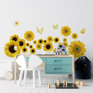 Fabbrica all'ingrosso bella decorazione da parete in PVC girasole adesivo in vinile giallo girasole personalizzato <span class=keywords><strong>adesivi</strong></span> decorativi da parete <span class=keywords><strong>adesivi</strong></span> - Product Image 1