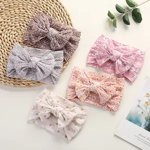 Great Elasticity Baby Hairbands For Girl Newborn Nylon Floral Printed Headbands
