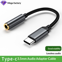 Adaptateur Jack Audio Type C 3,5 mm pour Téléphone Android Ordinateur Portable Dongle Casque USB C pour Musique Puce Analogique 100% Compatible OEM