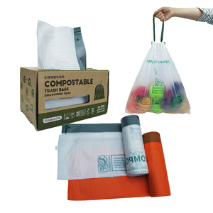 Custom Logo Biodegradable Compostable Drawstring Trash Cornstarch <strong>Bag</strong> Compostable Drawstring <strong>Garbage</strong> <strong>Bags</strong> - Product Image 3