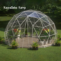 Kawagebo Kamp tente d'hôtel en PVC transparent de 3m, pour fêtes, salon, camping extérieur de luxe, igloo de glamping, dôme géodésique, maison avec salle de bain