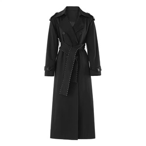 <span class=keywords><strong>Manteau</strong></span> Trench Femme Bordeaux de Créateur avec Ceinture, Élégant, Manches Longues, Sur Mesure, Haute Qualité, Couleur Unie, <span class=keywords><strong>Manteau</strong></span> Long Modeste, Type Abaya - Product Image 3
