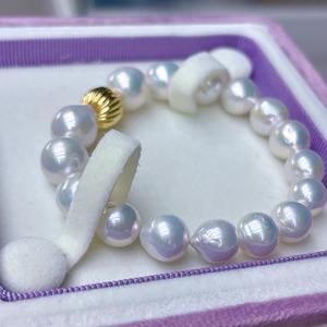 Bracelet polyvalent pour femme en perles de culture d'eau douce baroques blanc froid, à l'éclat intense, naturel, minimaliste et charmant, vente en gros depuis Zhuji - Product Image 2