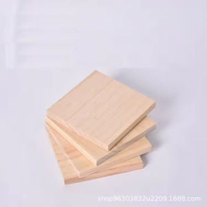 Wooden <b>Square</b> Craft Board Natural Wood Color 4 Pcs For Children Diy Projects - Product Image 3