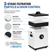 Extracteur de fumée industriel 150W, machine d'élimination des fumées, extracteur de fumée HEPA pour les fumées et les odeurs plastiques