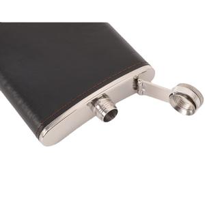 Personnalisé <span class=keywords><strong>pas</strong></span> <span class=keywords><strong>cher</strong></span> 6oz whisky en cuir flacon <span class=keywords><strong>cadeau</strong></span> ensemble en acier inoxydable whisky pot <span class=keywords><strong>alcool</strong></span> bouteille hanche flacon avec 4 tasses - Product Image 3