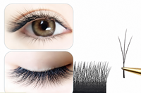 Faux cils en bande noirs 3D en velours dense à petites fleurs, faits à la main, sans cruauté animale, effet vaporeux et volumineux, pour maquillage quotidien, fêtes et scène