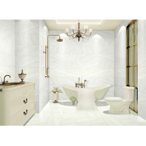 Azulejos de Pared de Cerámica para <span class=keywords><strong>Cocina</strong></span> y Baño, Estilo Moderno, 30x60, Diseño Ondulado <span class=keywords><strong>Blanco</strong></span>, para Villa o Apartamento, Antideslizantes, Aislantes del Calor, Resistentes al Fuego - Product Image 2
