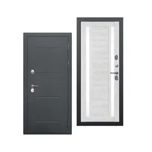 Steel PVC Door Russia Style Multi Lock Security Single Entry Black Door on Sale