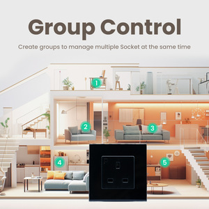 Smart Socket UK Standard Wifi 13A Glass Panel Tuya Smart Home Wall Plug Universal Use Overload Protection - Product Image 4