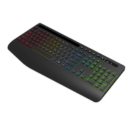 Silent Ergonomic 111 Keys RGB Backlit 2.4G Wireless USB Keyboard Mouse Combo Rechargeable Multimedia Buttons Tablet Phone Holder