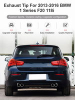 Diffuseur arrière M pour BMW Série 1 118i F20 (2013-2016) avec embouts d'échappement quadruple en acier inoxydable et fibre de carbone, embouts de silencieux argentés et noirs