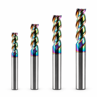 Fraise à rayonner en carbure à 3 cannelures, revêtement DLC haute brillance, pour CNC, 4/6/8MM, pour aluminium et cuivre