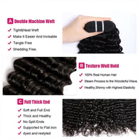 Extensiones de Cabello Humano Virgen al por Mayor, Ondulado Profundo Vietnamita, Rizado, Ondulado Natural Camboyano, Ondulado Profundo Vietnamita Súper Doble Trama