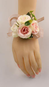 家庭舞会玫瑰胸花胸花套装腕花干花婚礼舞会舞会用蕾丝蝴蝶结跳舞 - Product Image 4