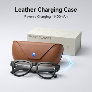 New M02X ProMax Smart Glasses 13MP Photograph 4K Video <b>recording</b> AI Translation EIS stabilization Genuine leather charging <b>case</b> - Product Image 3