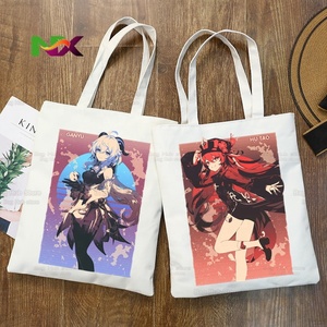 Sac fourre-tout en toile imprimé anime Genshin Impact Xiao <span class=keywords><strong>Hu</strong></span> <span class=keywords><strong>Tao</strong></span> style Harajuku pour le shopping AliExpress - Product Image 1
