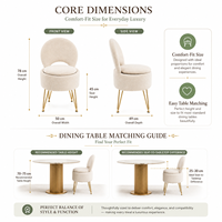 Tabouret de coiffeuse de luxe en tissu bouclé avec pieds en forme d'épingles dorées et compartiment de rangement, chaise de salle à manger