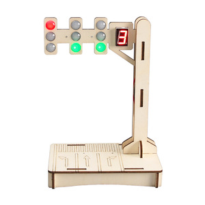 OKYN-G6501 <b>DIY</b> Wooden Traffic Light Model STEM Educational Science <b>Kit</b> for Kids - Product Image 4