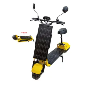 Yeni yenilik Tech 36V 400w 48v 700w iki tekerlek yetişkin enerji katlanabilir elektrikli güneş enerjili Scooter ile GÜNEŞ PANELI koltuk