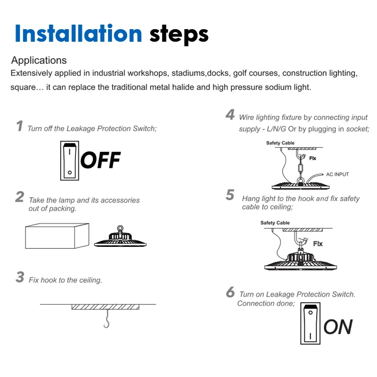 Yüksek performanslı 100W 150W 200W endüstriyel LED Hightbay aydınlatma armatürleri ticari depo Ip65 UFO tavan lambası