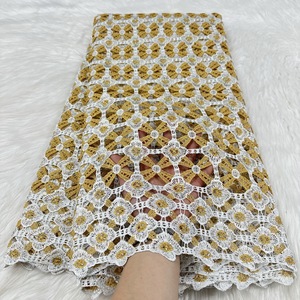 Ropa Africana telas cordón encaje alta calidad dos colores <span class=keywords><strong>bordado</strong></span> <span class=keywords><strong>guipur</strong></span> encaje <span class=keywords><strong>con</strong></span> <span class=keywords><strong>piedras</strong></span> - Product Image 1