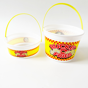 24 oz/48 oz. Tái Sử Dụng Tùy Chỉnh Cấp Thực Phẩm Nhựa Vòng Pháp Fry Xô Nhượng Bộ Xô Thực Phẩm Xô - Product Image 1