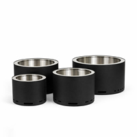 Brasero de camping sans fumée de 19 pouces, poêle à bois d'extérieur avec grilles BBQ pour jardin et terrasse