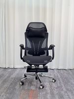 Fauteuil de bureau ergonomique en maille pour cadres, avec accoudoirs et appui-tête réglables, pivotant et inclinable, robuste, à 3 vérins à gaz, vente en gros