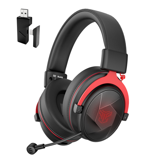 2.4GHz Wireless Gaming Headset with Microphone/ENC/switch Led Light /Low Latency Headset Gamer for PS/PC/TV/xbox/ Mobile