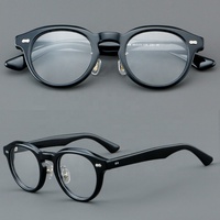 Lunettes de vue rondes unisexes de luxe en acétate à monture complète 2025 – Montures optiques pour grossistes, verres anti-lumière bleue, effet écaille de tortue