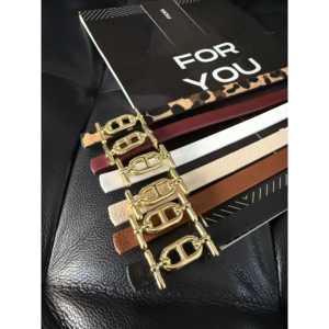 Ceinture fine en PU avec boucle plaquée or, style décontracté, plusieurs couleurs disponibles - Product Image 2