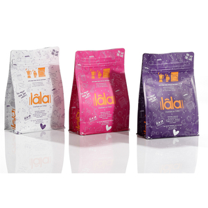 ถุงกาแฟกระดาษคราฟท์แบบพิมพ์ลายเองพร้อมวาล์วระบายอากาศแบบทางเดียว ซิปล็อคปิดผนึกได้ ขนาด 250 กรัม ก้นแบน - Product Image 2