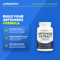 LIFEWORTH Extrait d'artichaut en capsules 500mg 180 gélules végétales pour le soutien digestif