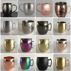 Custmozied Colors Moscow Mule Mug 304 <span class=keywords><strong>Cerveza</strong></span> de acero inoxidable Chapado en cobre Hammer Point Tazas para Hoegaarden Brewery <span class=keywords><strong>Jupiler</strong></span> - Product Image 3