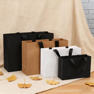 ถุงกระดาษสีขาวบรรจุภัณฑ์แบบเชือกบิดถุงกระดาษสำหรับช้อปปิ้งและทำจากกระดาษคราฟท์แบบเรียบง่ายพร้อมถุงกระดาษประดับริบบิ้น - Product Image 6