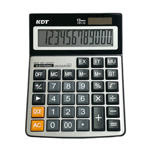Calculatrice de bureau KDT à 12 chiffres KT-731 avec panneau en plastique et métal, gros boutons, double alimentation, grand écran - pour le bureau et les étudiants - Product Image 1