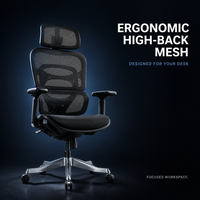 Chaise de Gaming Ergonomique AOR à Dossier Haut en Maille, Appuie-tête 4D, Accoudoirs 5D, Soutien Lombaire, Base en Alliage, Vérin à Gaz Classe 4, BIFMA 2026, Vente en Gros Usine