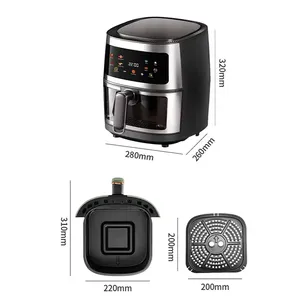 <span class=keywords><strong>Freidora</strong></span> de Aire OEM/ODM Personalizada de 8 Litros con Revestimiento de Acero Inoxidable, Pantalla LCD, Horno Doméstico sin <span class=keywords><strong>Aceite</strong></span> con Vapor - Product Image 6