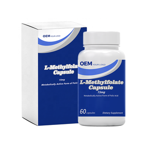 Capsules de L-Méthylfolate (5-MTHF) OEM/ODM : Emballage Personnalisé en Usine, Plusieurs Designs d'Étiquettes, Options Bouteille + Boîte et MOQ Flexible - Product Image 4