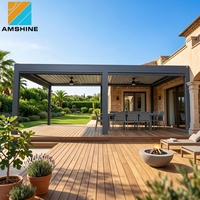 Pérgola de Aluminio de Lujo con Techo Motorizado, Moderna Toldo Bioclimático para Exteriores, Ideal para Proyectos Residenciales y Comerciales