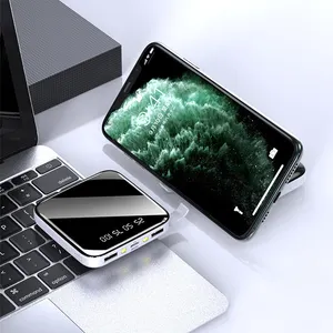 Universal Digital Display Cool Mirror Design USB Mobile Portable Charger 10000mah Power Bank